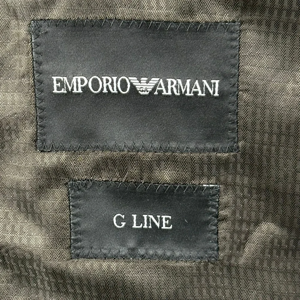 Emporio Armani G Line Blazer Mens 38R US Brown Micro Pattern Virgin Wool NEW